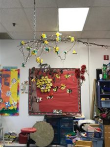 Classroom Decor of bees and a tree branch