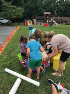 Children playing with water